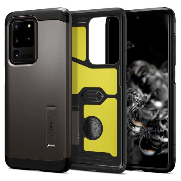 Spigen Tough Armor хибриден кейс с най-висока степен на защита Tech за Samsung Galaxy S20 Ultra, Gunmetal