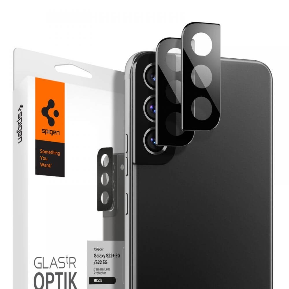 Протектор за камера SPIGEN OPTIK.TR CAMERA PROTECTOR 2-PACK за SAMSUNG GALAXY S22 / S22+ PLUS, Черен