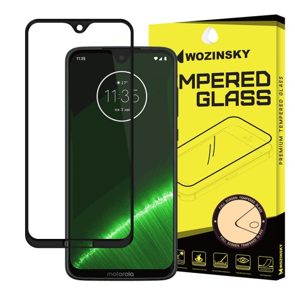 Стъклен Протектор Wozinsky Tempered Glass Full Glue за Motorola Moto G7 black