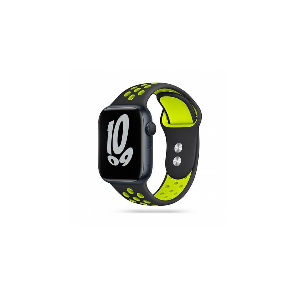 Каишка TECH-PROTECT SOFTBAND за APPLE WATCH 4/5/6/7/SE (42/44/45 MM), Черен/ Лайм