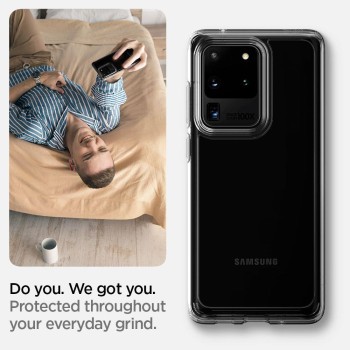 Spigen Ultra Hybrid хибриден кейс с най-висока степен на защита за Samsung Galaxy S20 Ultra, Crystal Clear