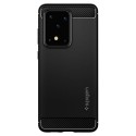 Spigen Rugged Armor удароустойчив силиконов (TPU) калъф за Samsung Galaxy S20 Ultra, Matte Black