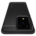 Spigen Rugged Armor удароустойчив силиконов (TPU) калъф за Samsung Galaxy S20 Ultra, Matte Black