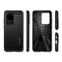 Spigen Rugged Armor удароустойчив силиконов (TPU) калъф за Samsung Galaxy S20 Ultra, Matte Black