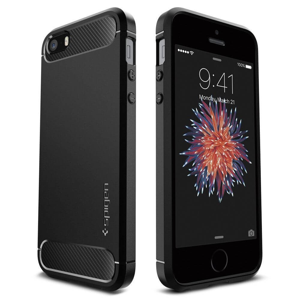 Калъф Spigen Rugged Armor за iPhone 5s / SE, Black