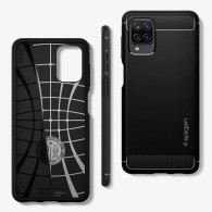 Калъф Spigen Rugged Armor за Samsung Galaxy A12, 2020/ 2021, Matte Black
