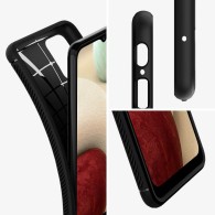 Калъф Spigen Rugged Armor за Samsung Galaxy A12, 2020/ 2021, Matte Black