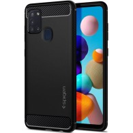 Калъф Spigen Rugged Armor за Samsung Galaxy A21s, Matte Black