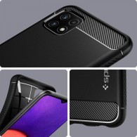 Калъф Spigen Rugged Armor за Samsung Galaxy A22 5G Matte Black