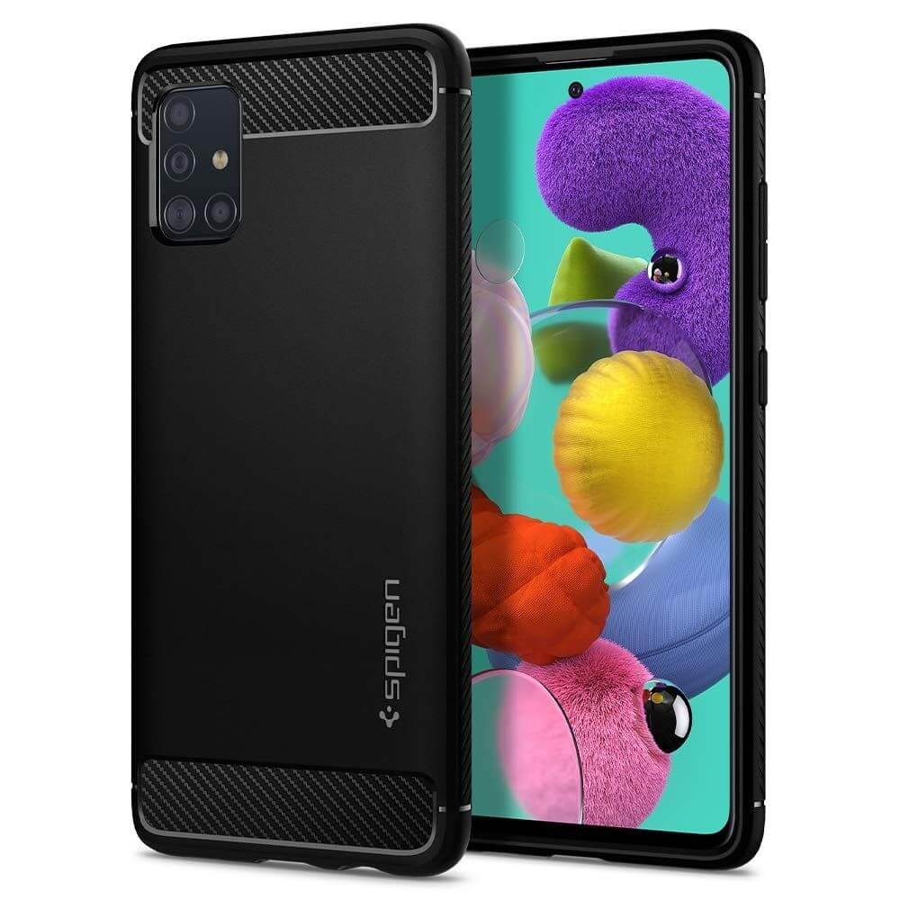 Калъф Spigen Rugged Armor за Samsung Galaxy A71, Matte Black