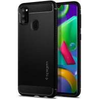 Калъф Spigen Rugged Armor за Samsung Galaxy M21, Matte Black