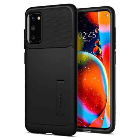 Spigen Slim Armor хибриден кейс с най-висока степен на защита за Samsung Galaxy S20, Black