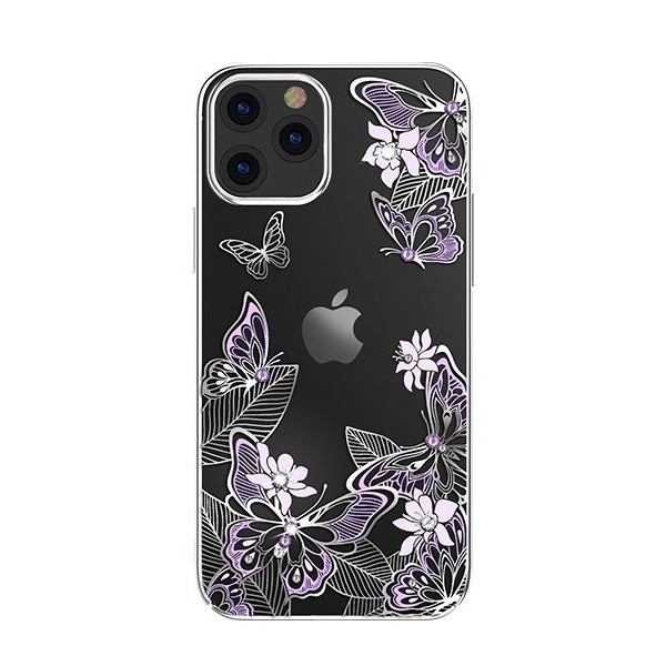 Калъф Kingxbar Butterfly Series original Swarovski crystals iPhone 12 Pro / iPhone 12 purple