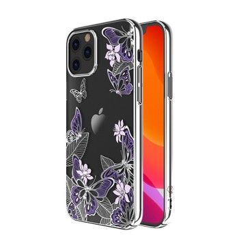 Калъф Kingxbar Butterfly Series original Swarovski crystals iPhone 12 Pro / iPhone 12 purple