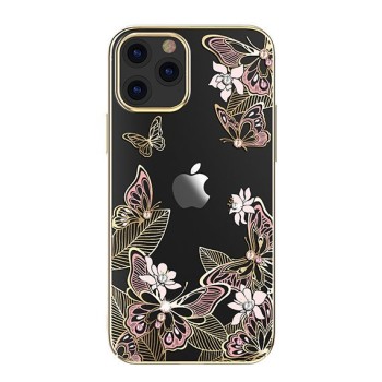 Калъф Kingxbar Butterfly Series original Swarovski crystals iPhone 12 Pro / iPhone 12 pink