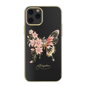 Калъф Kingxbar Butterfly Series original Swarovski crystals iPhone 12 Pro / iPhone 12 golden