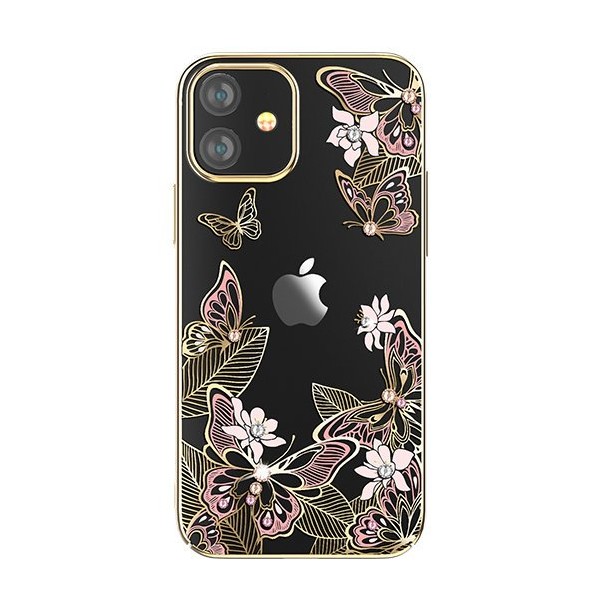 Калъф Kingxbar Butterfly Series original Swarovski crystals iPhone 12 mini pink