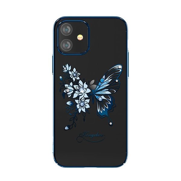 Калъф Kingxbar Butterfly Series  original Swarovski crystals iPhone 12 mini blue