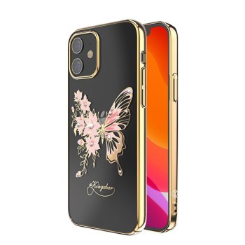 Калъф Kingxbar Butterfly Series original Swarovski crystals iPhone 12 mini golden