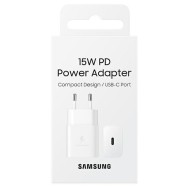 Samsung Fast Travel 15W USB-C Charger EP-T1510NWEGEU - захранване за ел. мрежа с USB-C изход (бял)