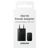 Samsung Fast Travel 15W USB-C Charger EP-T1510NBEGEU - захранване за ел. мрежа с USB-C изход (черен)