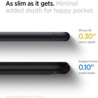 Калъф Spigen Rugged Aarmor за iPhone SE 2020 / 2022, Matte Black