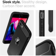 Калъф Spigen Rugged Aarmor за iPhone SE 2020 / 2022, Matte Black