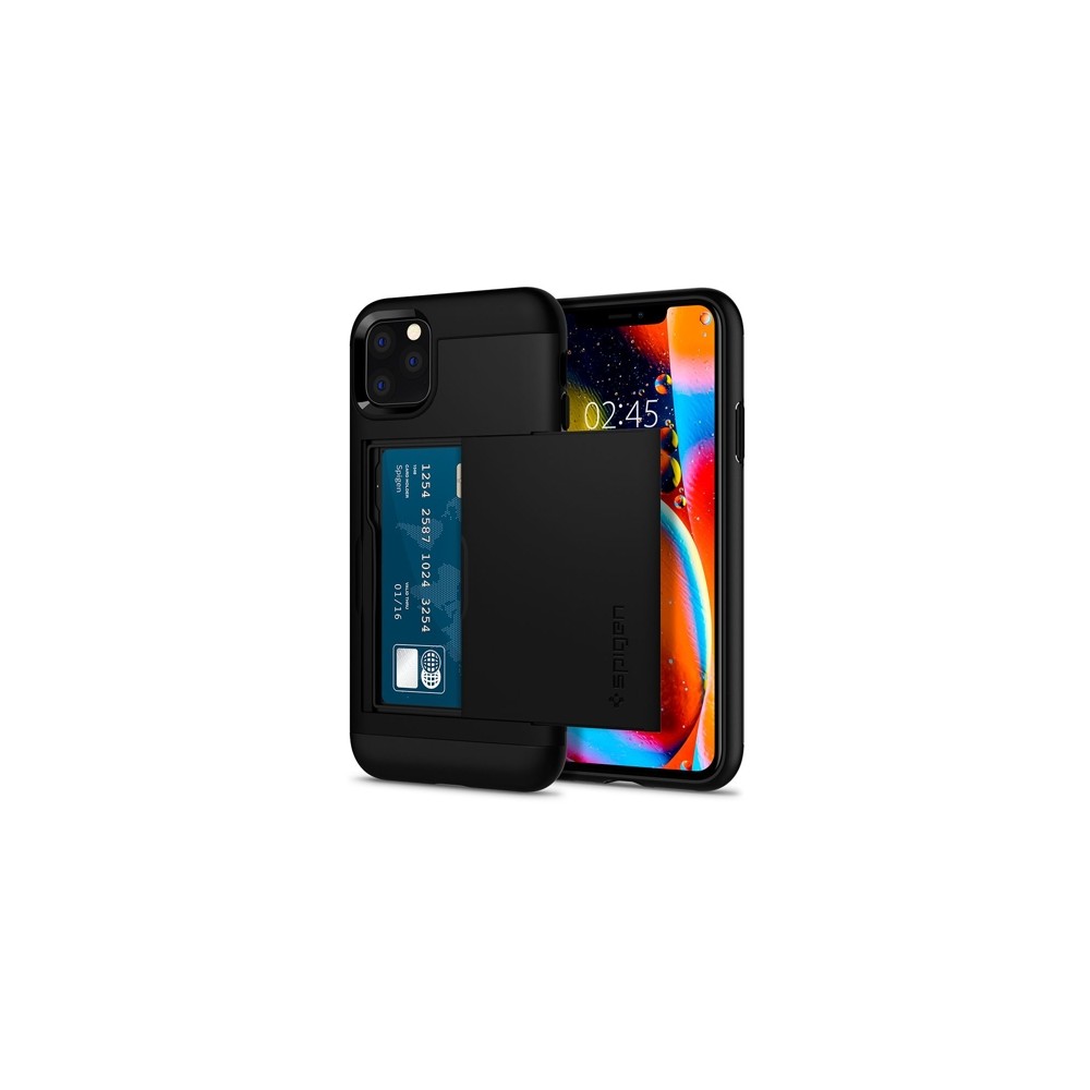 Spigen Slim Armor Cs хибриден кейс с най-висока степен на защита за iPhone 11 Pro, Black