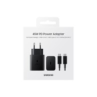 Комплект Зарядно Samsung 45W, Power Adapter + кабел, T4510XB, Black