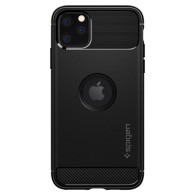 Spigen Rugged Armor удароустойчив силиконов (TPU) калъф за iPhone 11 Pro, Matte Black