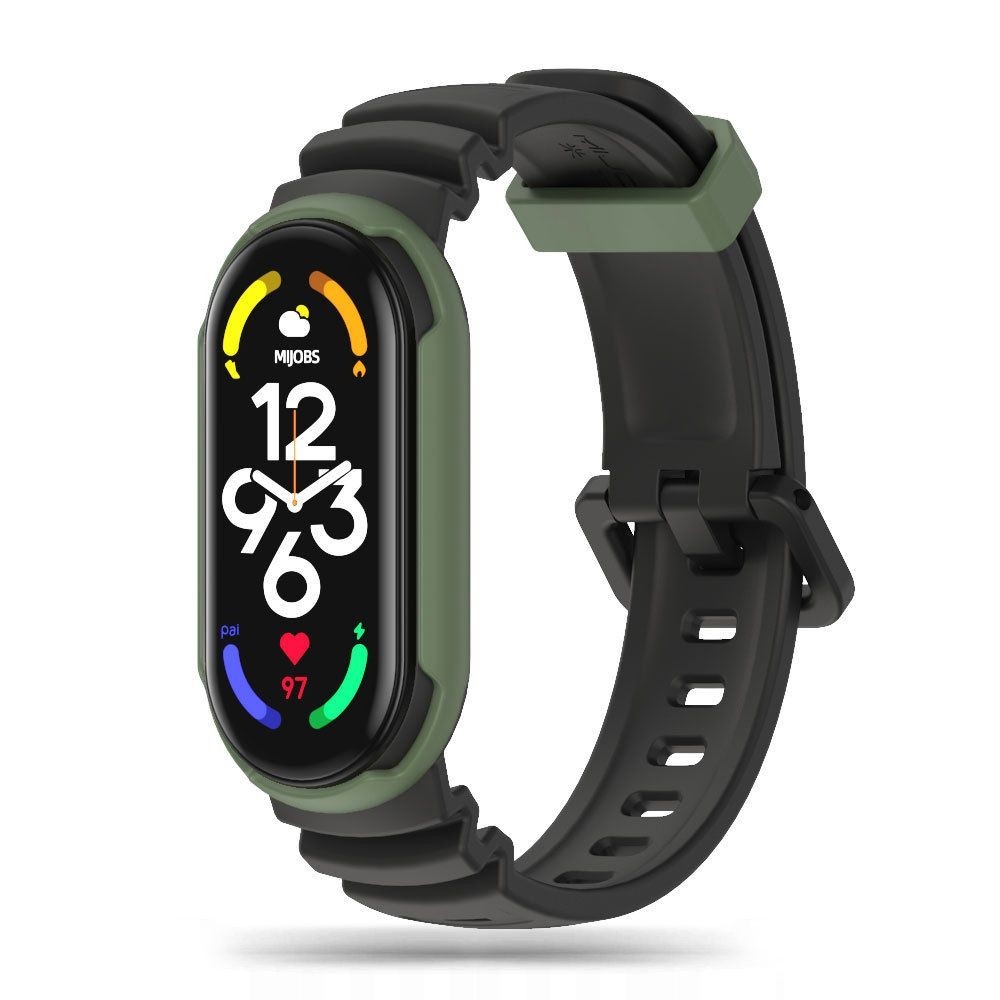 Каишка TECH-PROTECT ICONBAND HYBRID XIAOMI MI SMART BAND 5 / 6 / 6 NFC / 7, BLACK/ARMY GREEN
