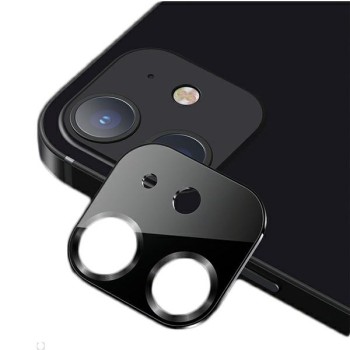 USAMS Метален + Стъклен Протектор за камера iPhone 12 mini, Black