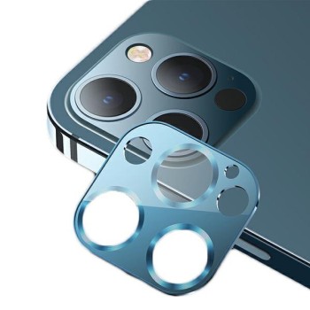 USAMS Метален + Стъклен Протектор за камера iPhone 12 Pro Max, Blue
