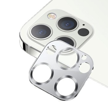 USAMS Метален + Стъклен Протектор за камера iPhone 12 Pro Max, Silver