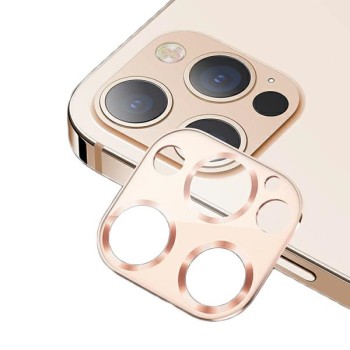 USAMS Метален + Стъклен Протектор за камера iPhone 12 Pro Max, Gold
