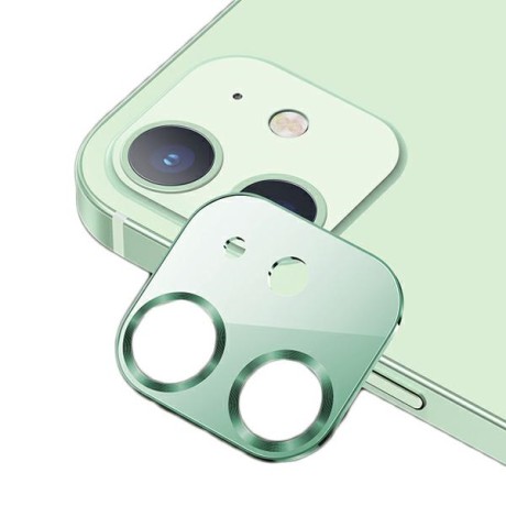 USAMS Метален + Стъклен Протектор за камера iPhone 12, Green