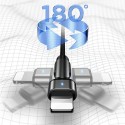 180° USB Кабел Lightning USAMS U60, 2A, 1m, Green