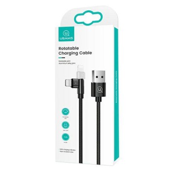 180° USB Кабел Lightning USAMS U60, 2A, 1m, Green