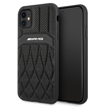 Калъф AMG Leather Curved Lines AMHCN61OSDBK за iPhone 11, Black