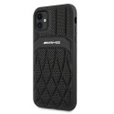 Калъф AMG Leather Curved Lines AMHCP12MOSDBK за iPhone 12/12 Pro, Black