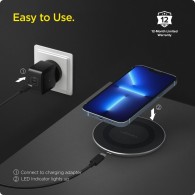 Зарядно Spigen PF2104G ArcField Wireless Charger, 15W, Black