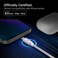 USB Кабел Spigen PB2200, MFi ArcWire Lightning PD, 2m, White