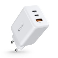 Зарядно Tech-Protect C65W, 3-Port, PD65W / QC3.0, White
