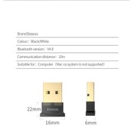 Baseus Mini Bluetooth 4.0 USB, Черен