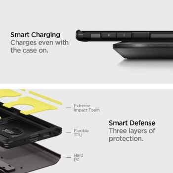 Spigen Tough Armor хибриден кейс с най-висока степен на защита Tech за Samsung Galaxy Note 10, Gunmetal