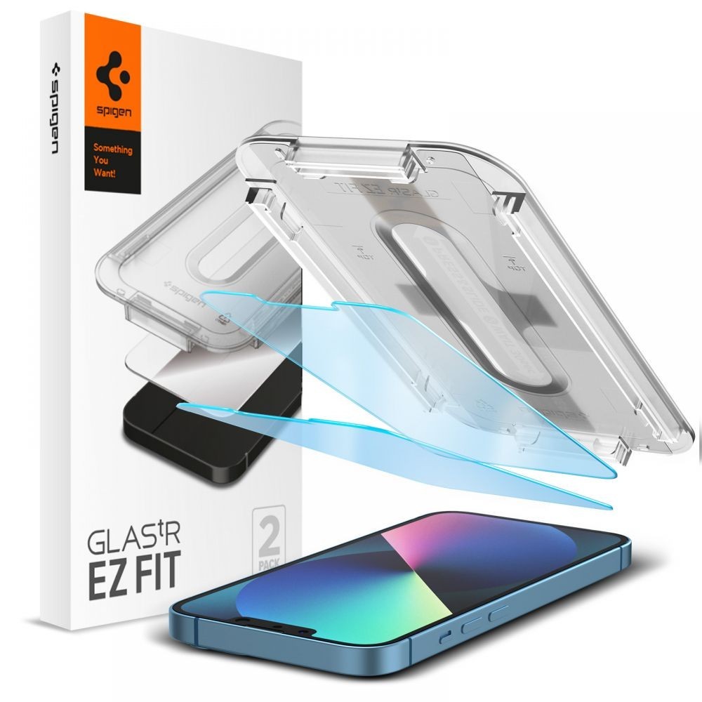 Стъклен Протектор Spigen GLAS.TR ”Ez Fit” за iPhone 13 / 13 Pro / 14, Anti Blue