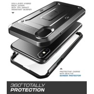 Удароустойчив хибриден кейс Supcase Unicorn Beetle Pro за iPhone X/Xs, Черен
