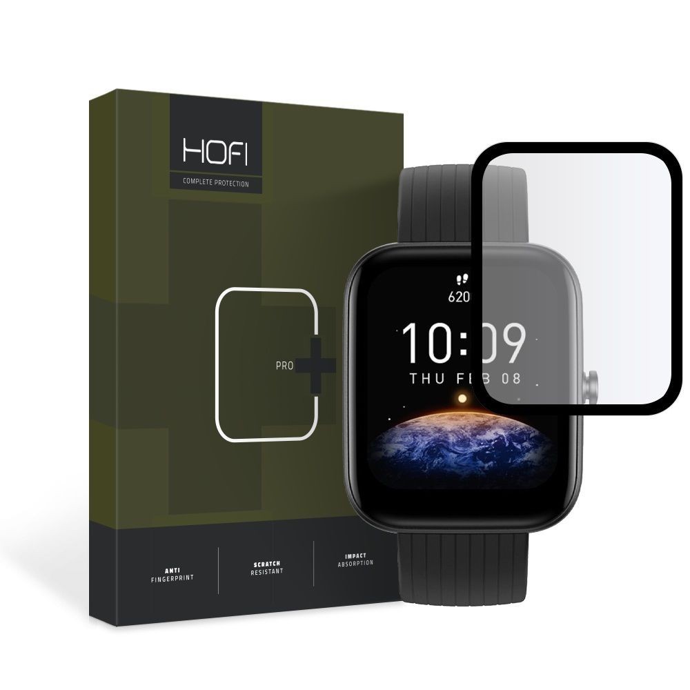 Стъклен протектор Hofi Hybrid Pro+ за Xiaomi Amazfit Bip 3 / 3 Pro, Black