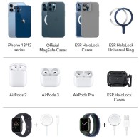 Безжично зарядно ESR Halolock CryoBoost, 3in1, Wireless Charger, Qi, Magnetic MaGsafe, Arctic White