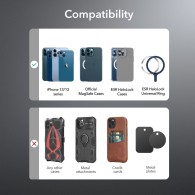 Безжично зарядно ESR Halolock Magnetic MAGSafe Vent , Стойка за кола, Qi, Frosted Onyx